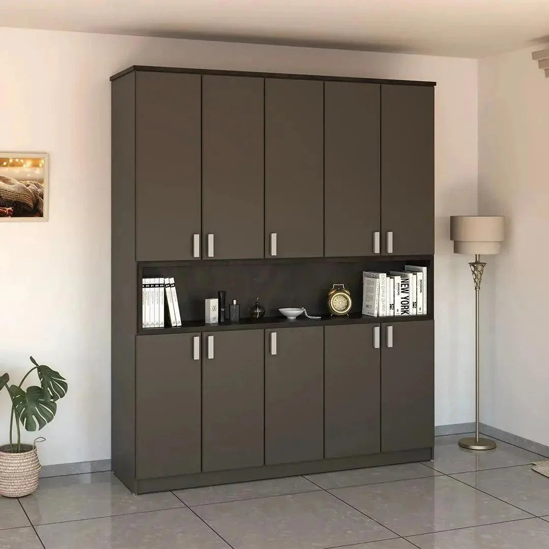 Center | ארון בגדים בעיצוב נקי נישה רחבה - 200 ס״מ - 5 דלתות   - אשריאן | ASHERIAN