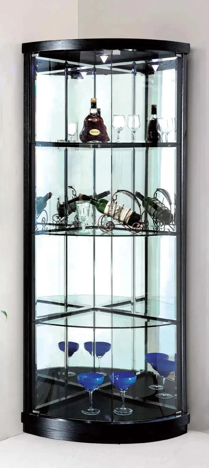 Chivas | ויטרינה פינתית רחבה עם חזית זכוכית - שחור   - אשריאן | ASHERIAN