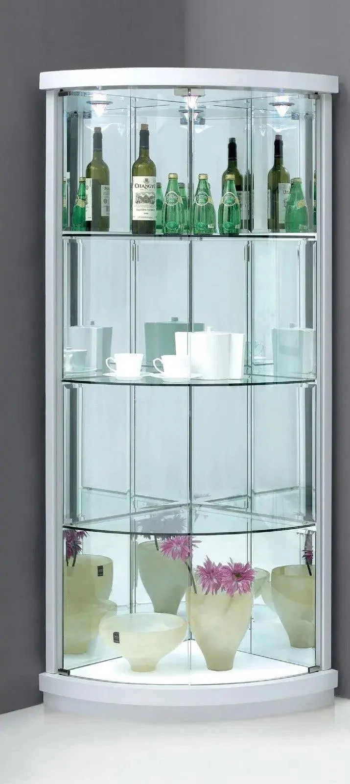 Chivas | ויטרינה פינתית רחבה עם חזית זכוכית - לבן   - אשריאן | ASHERIAN