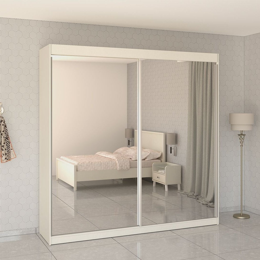 Clear | ארון הזזה איכותי עם 2 דלתות מראה MDF - 160 ס״מ - 2 דלתות   - אשריאן | ASHERIAN