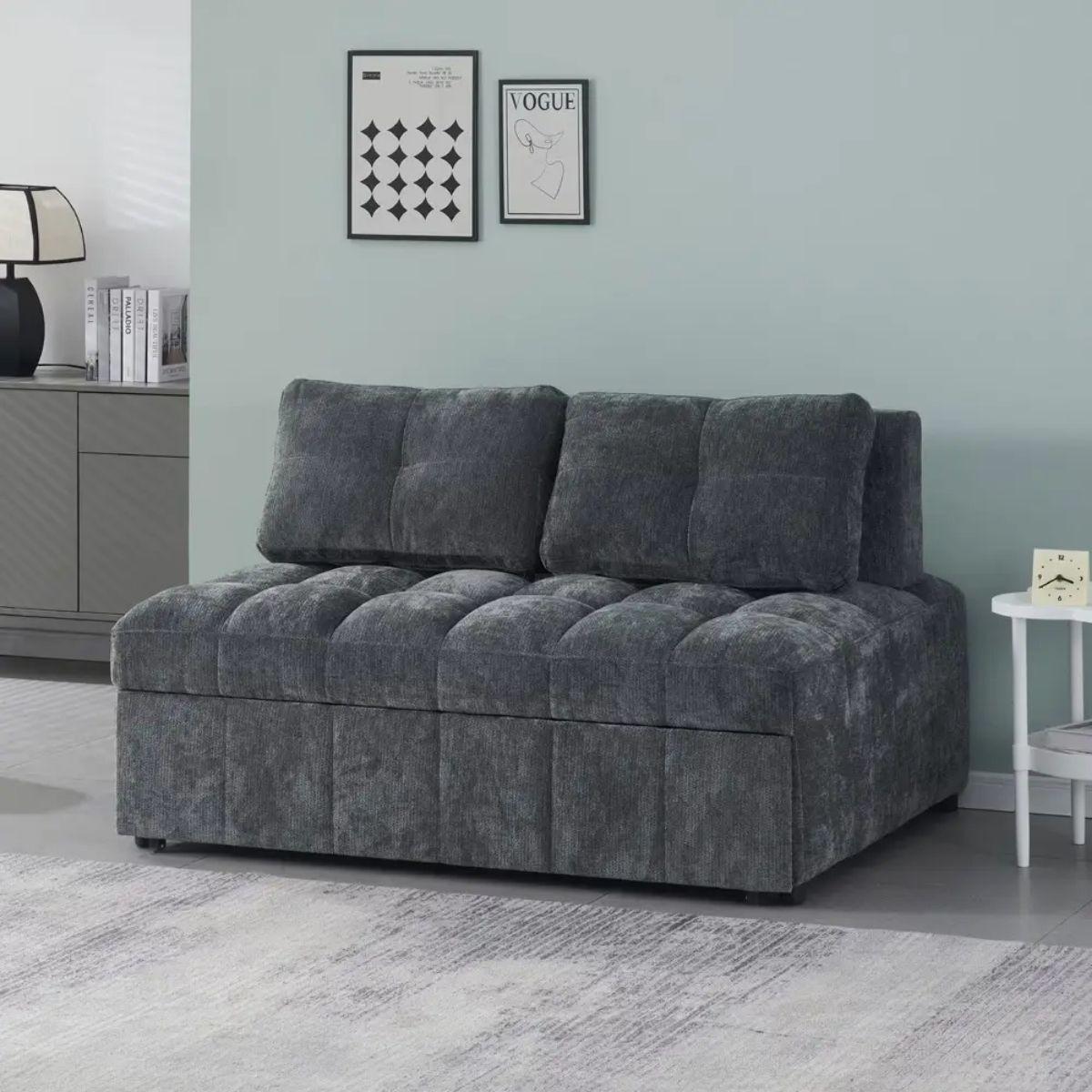 CUBY DUO | ספה דו-מושבית נפתחת למיטה בעיצוב מודרני ונוח - 120 ס״מ / אפור