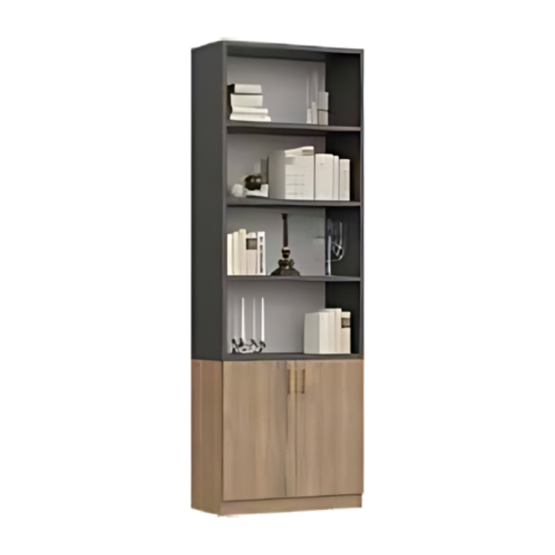 DEKEL | ספריה מעוצבת לסלון עם מדפים עבים ודלתות אחסון - 80 ס"מ - 2 דלתות   - אשריאן | ASHERIAN