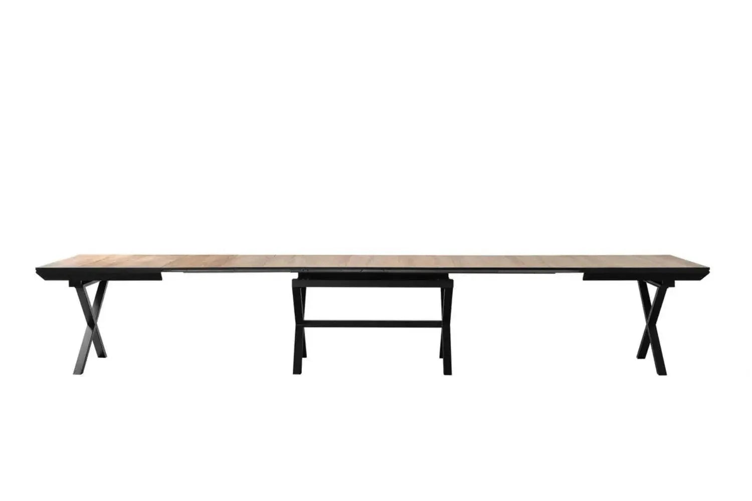 EXPRESS | שולחן אוכל איכותי ופונקציונאלי נפתח ל- 4.80 מ׳ עם 6 הגדלות ורגלים מתפצלות -    - אשריאן | ASHERIAN