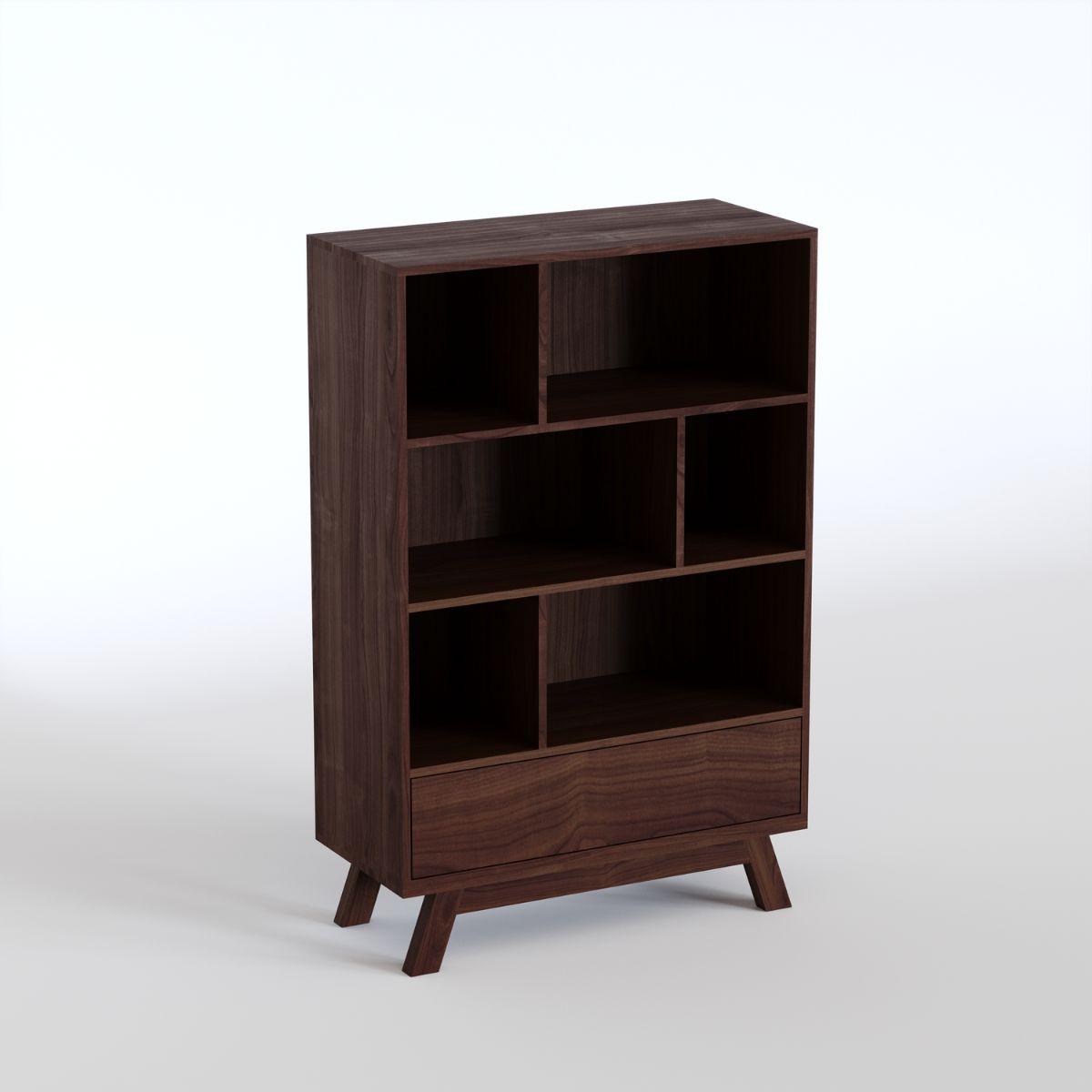 FINN | יחידת מדפים נמוכה מעץ עם מגירת טאץ׳ - 90 ס״מ