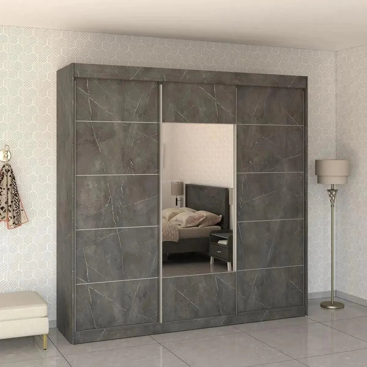 FIT | ארון הזזה איכותי עם מראה שתי שליש MDF -    - אשריאן | ASHERIAN