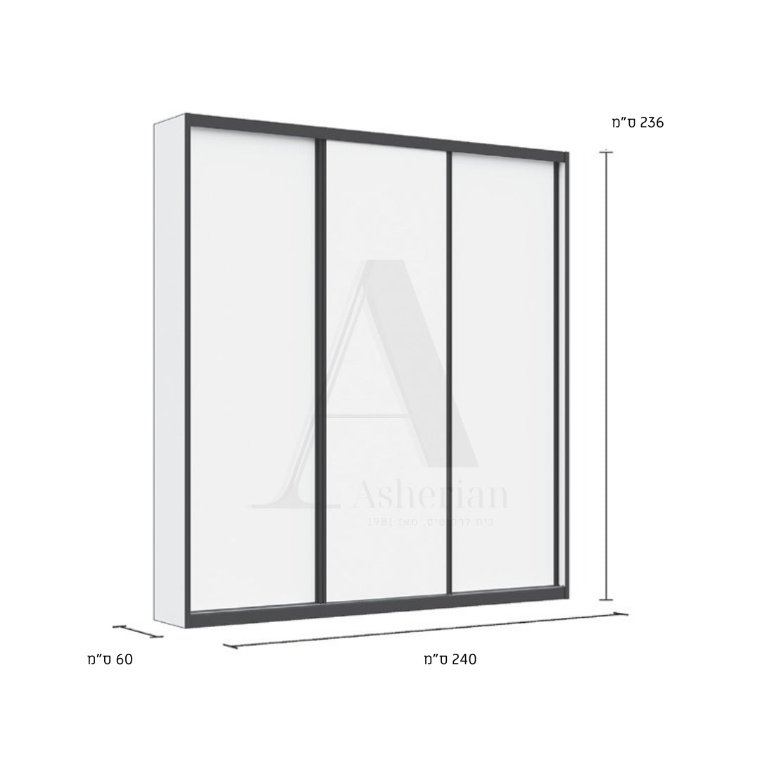 FOGO | ארון הזזה שקוף עם תאורה ודלתות זכוכית -    - אשריאן | ASHERIAN