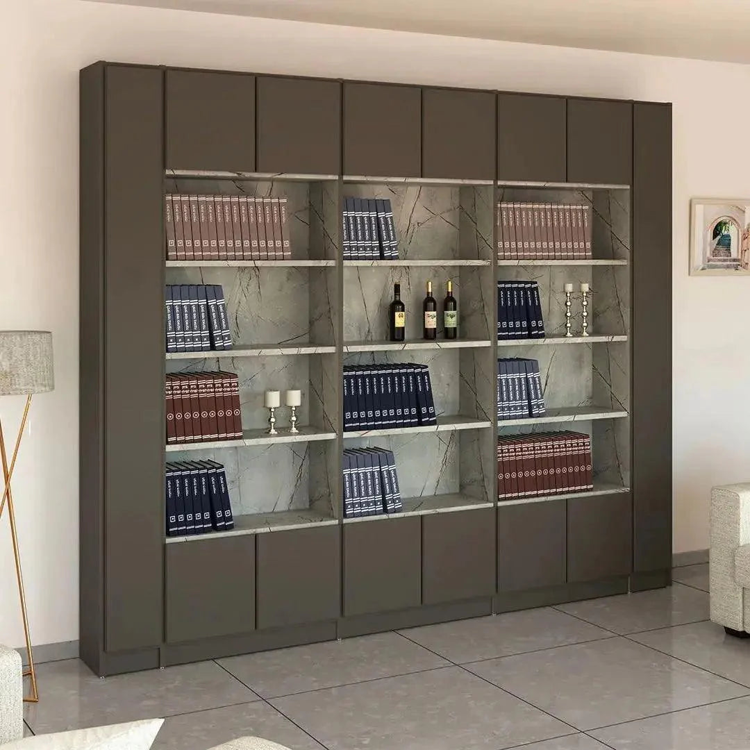 Gilboa | ספריה מעוצבת עם מדפי תצוגה - 288 ס״מ - 8 דלתות   - אשריאן | ASHERIAN