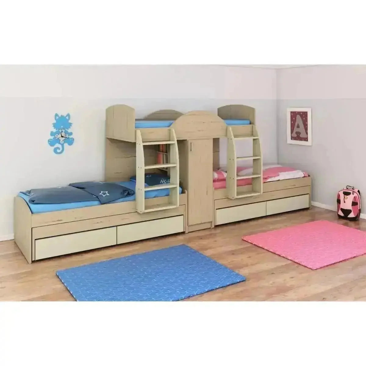 חלומית 7 | מיטת קומותיים רכבת עם 7 מיטות מגירות וארון -    - אשריאן | ASHERIAN