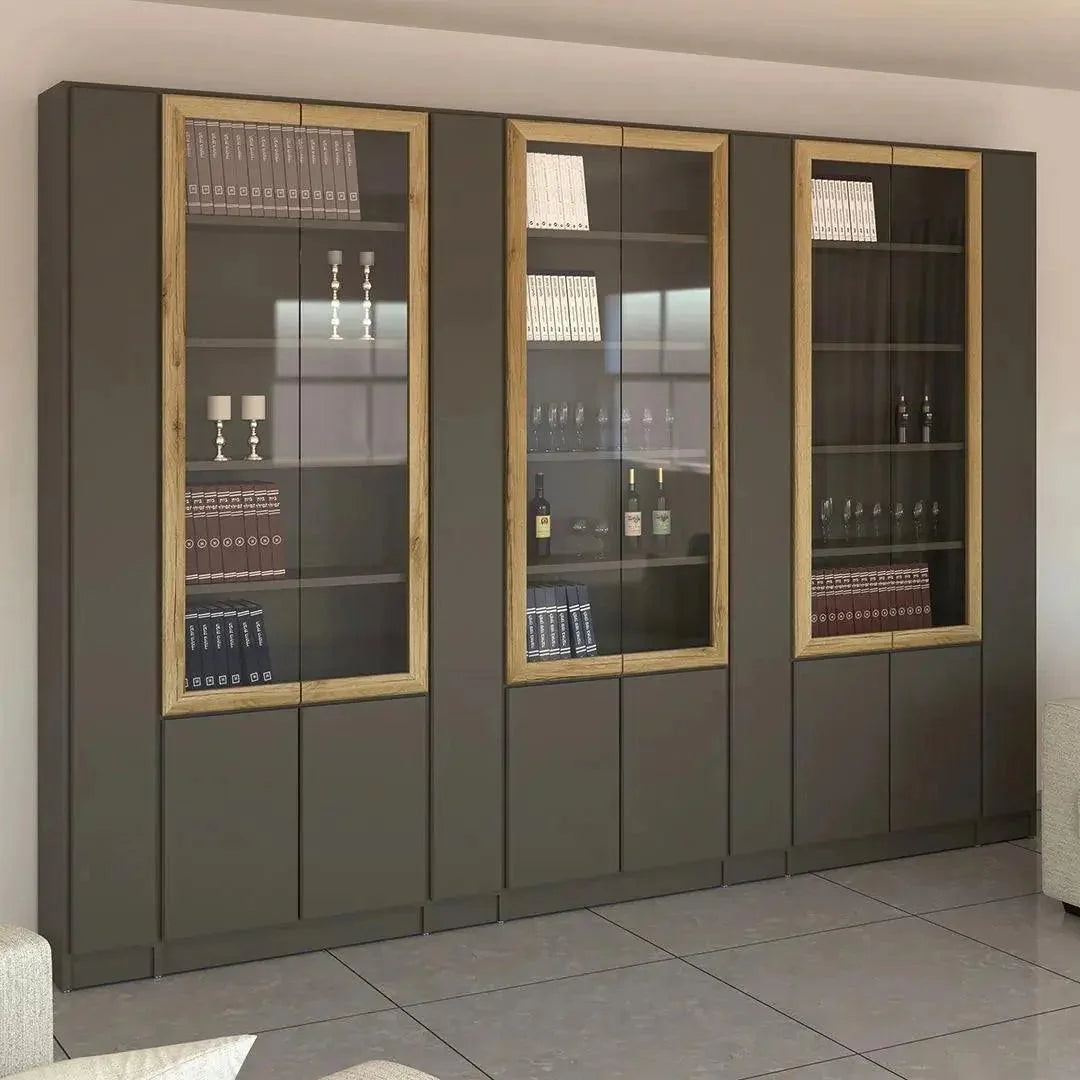 Hermon | ארון מעוצב לסלון בשילוב דלתות זכוכית - 336 ס״מ - 10 דלתות   - אשריאן | ASHERIAN