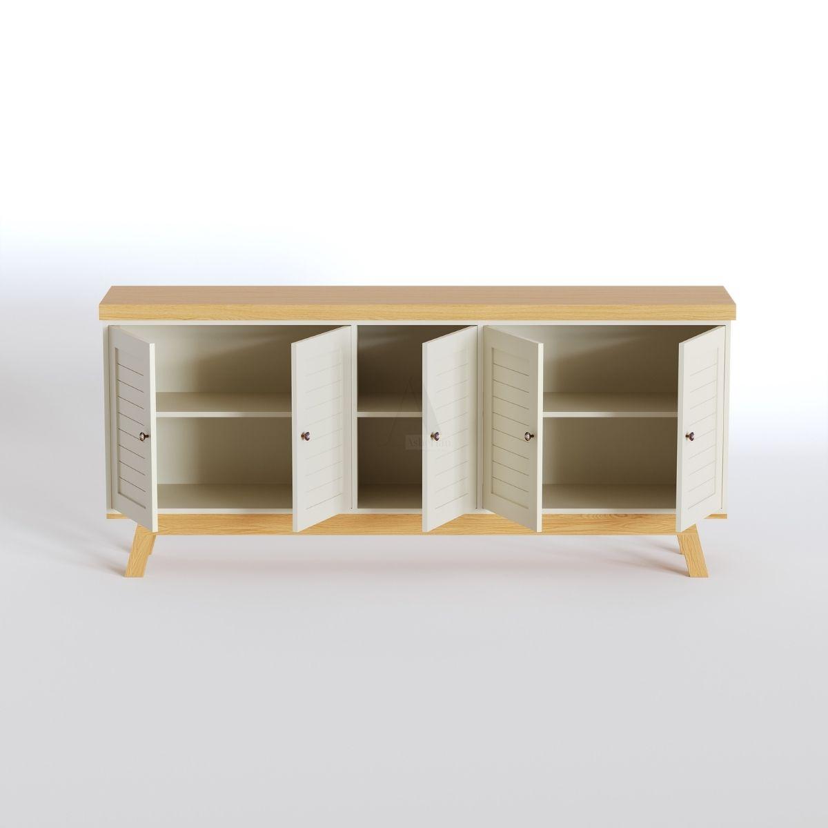 JOLIN | שידת אחסון כפרית עם דלתות תריס - שידה