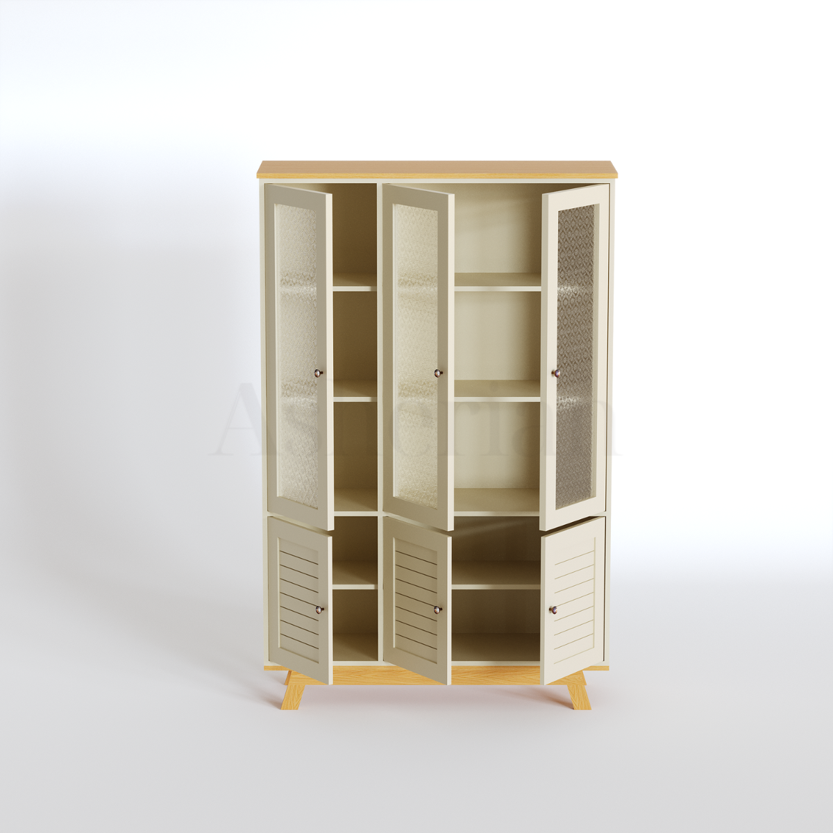 JOLY | ויטרינה כפרית עם זכוכית סבתא - ארון