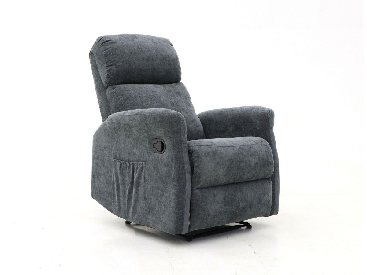 BERLIN | כורסת טלוויזיה מבד בעיצוב מחבק ד״ר גב - קבוע אפור כהה  - אשריאן | ASHERIAN