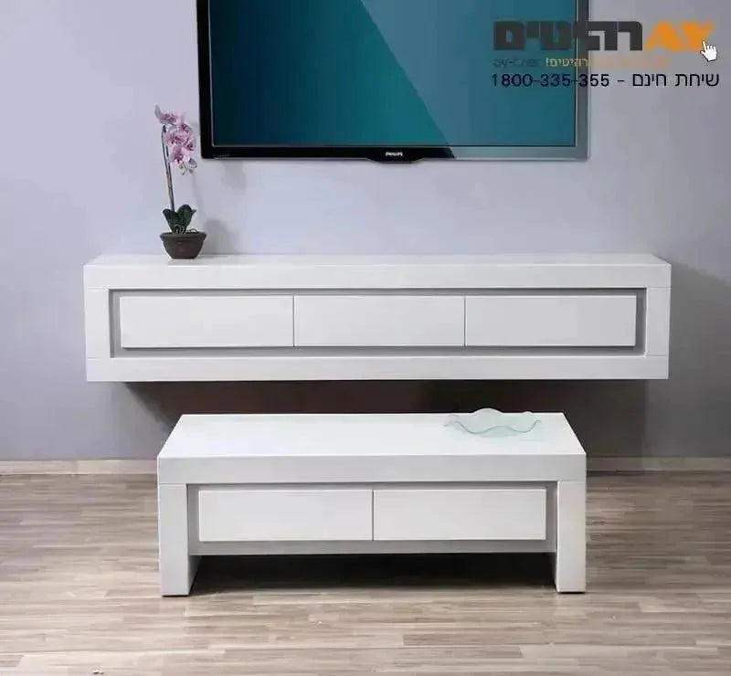 LAVI | סט מזנון צף ושולחן בעיצוב מודרני לסלון -    - אשריאן | ASHERIAN