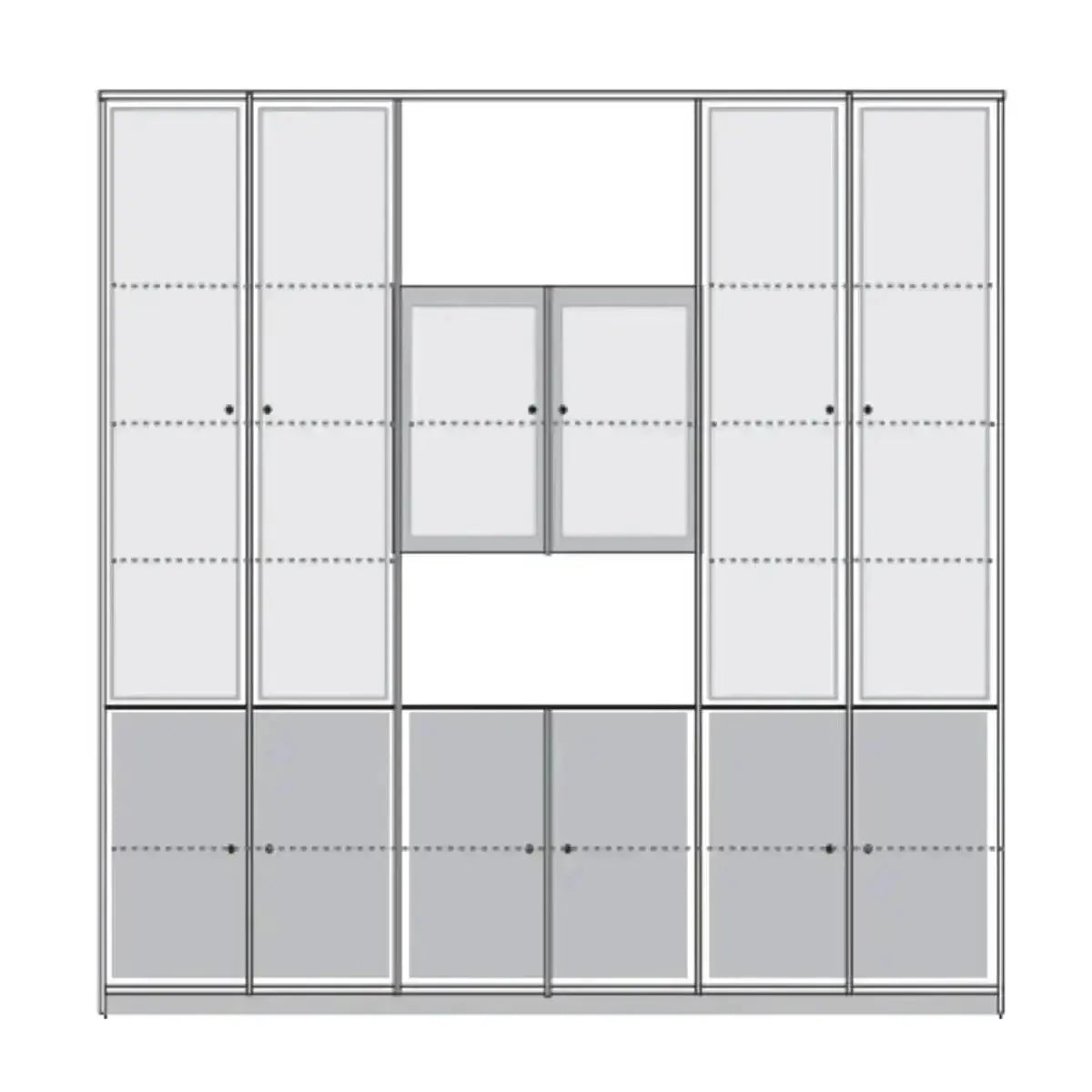 לשם | ארון ספרי קודש מעוצב מעץ סנדוויץ' עם 6 דלתות ברוחב 2.40 מ' -    - אשריאן | ASHERIAN