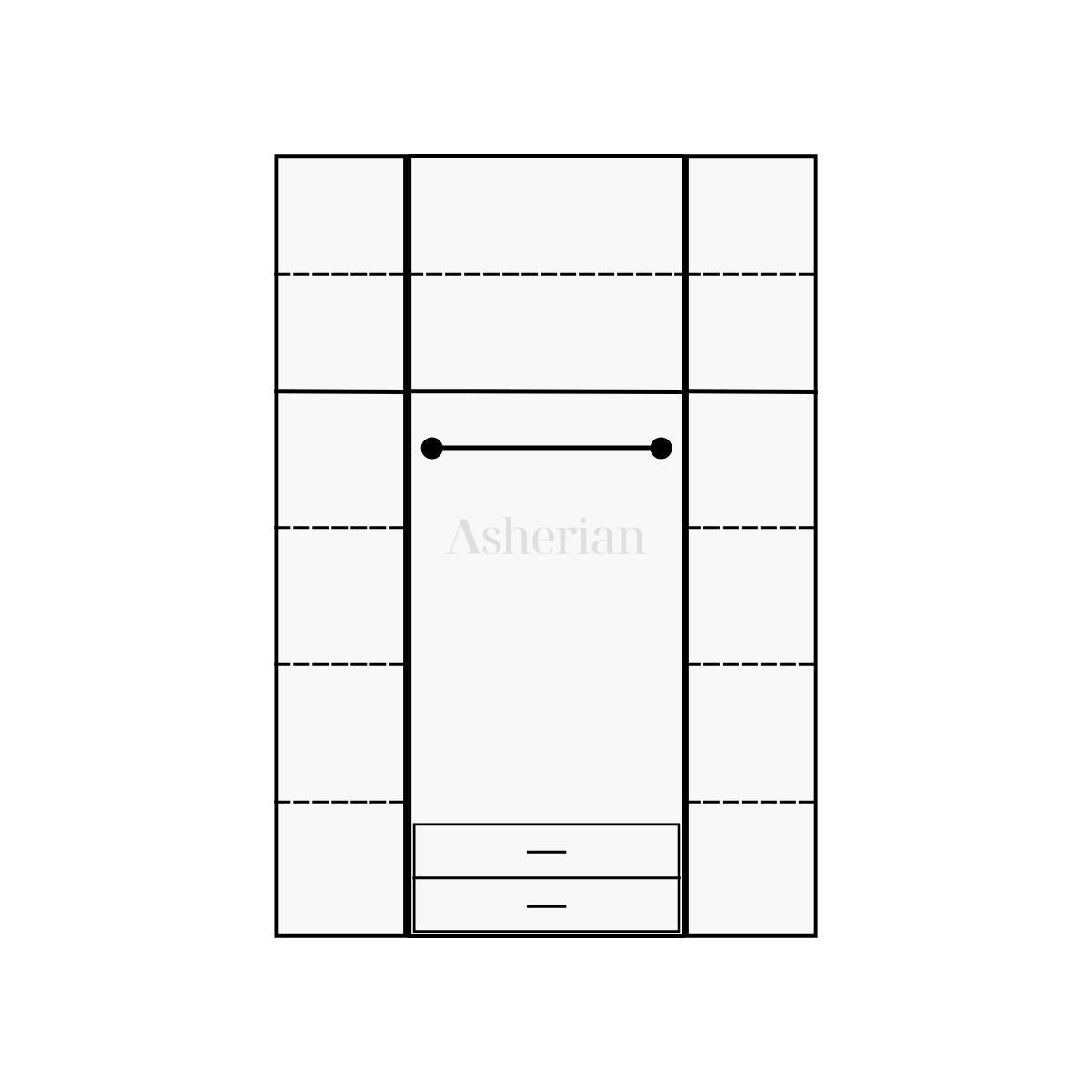 LUMEN | ארון זכוכית בעיצוב מודרני עם מגירות פנימיות - פתיחה