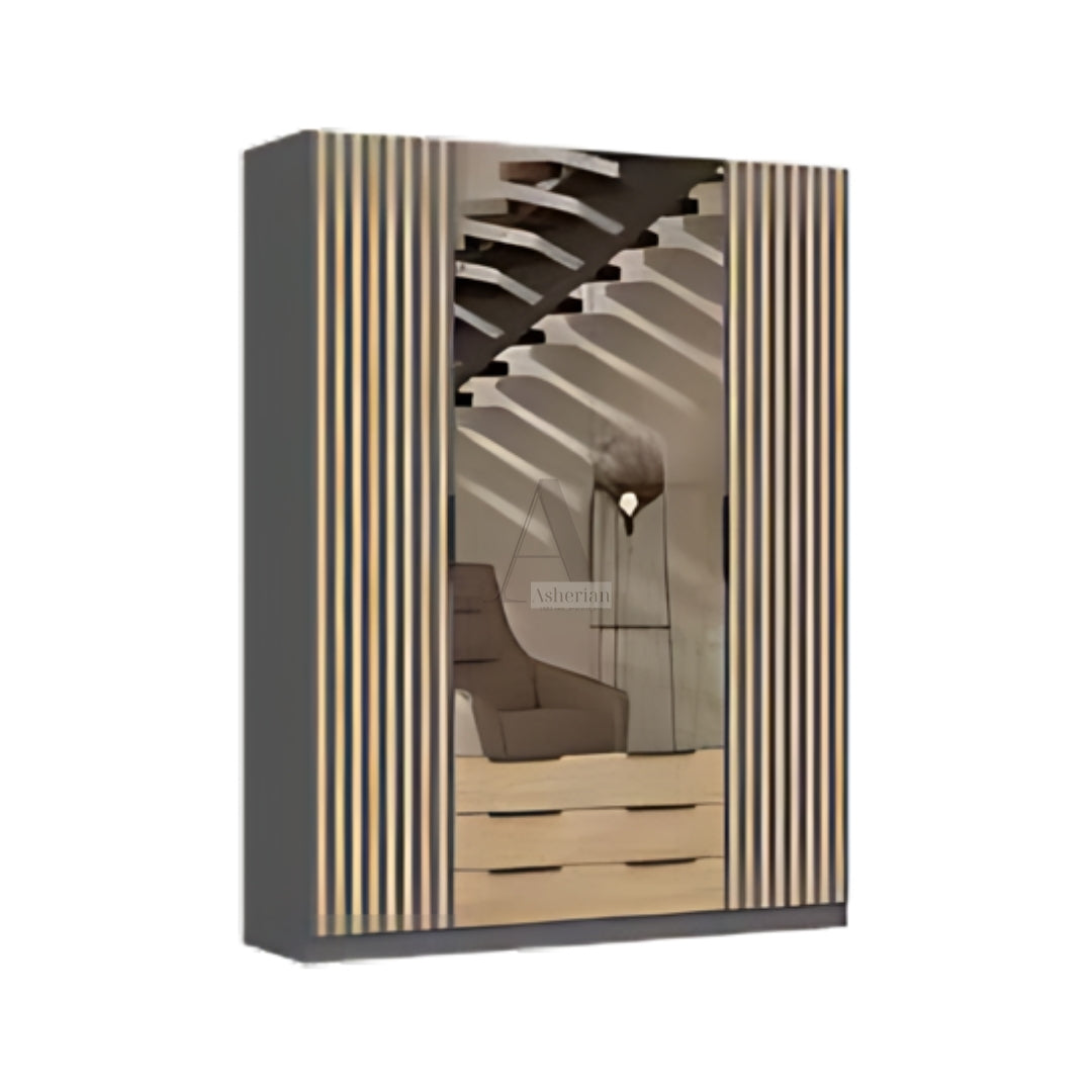 MERLY | ארון בגדים מעוצב עם מראות מגירות -    - אשריאן | ASHERIAN