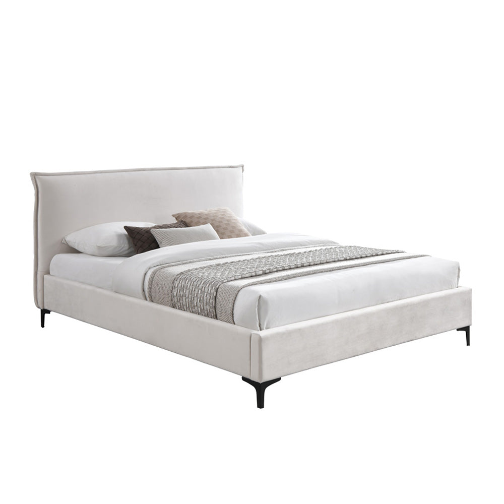 NOGA TWIN | מיטה וחצי מרופדת לילדים מבד - 120/190 ס״מ / קרם