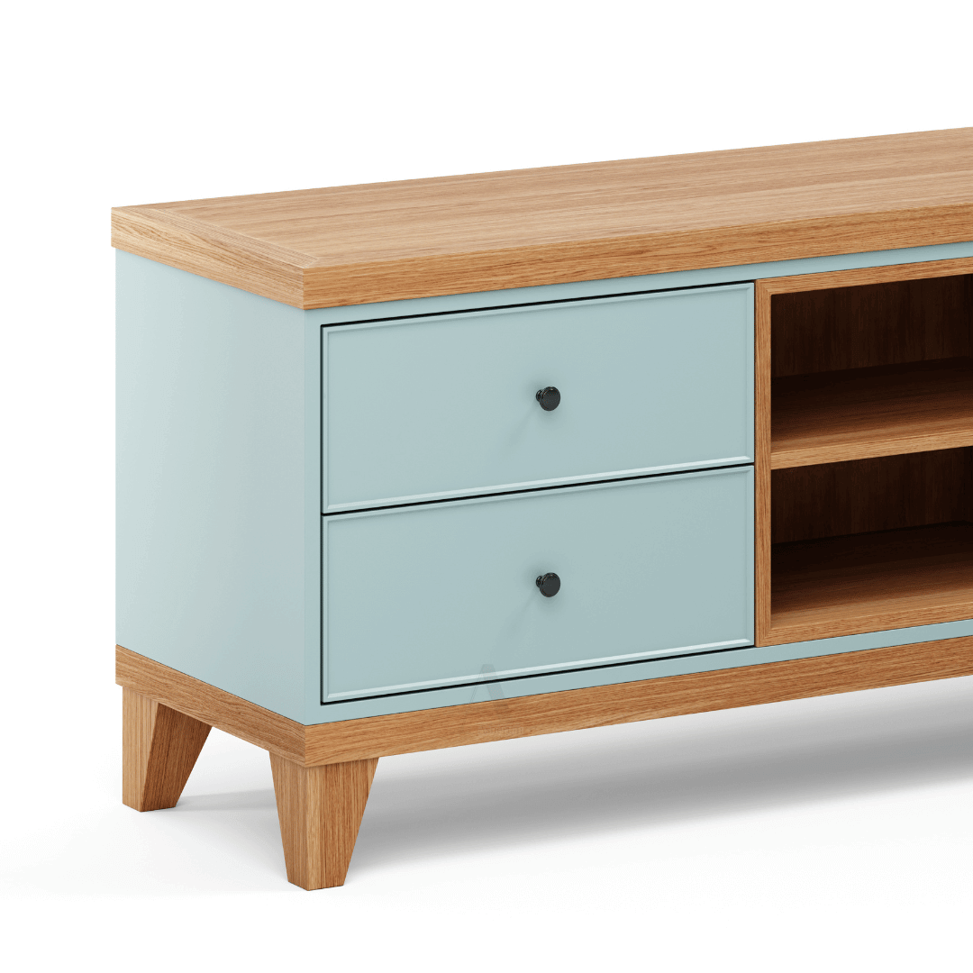 COLT | מזנון כפרי לסלון עם דלתות אסם כוורת ומגירות -    - אשריאן | ASHERIAN