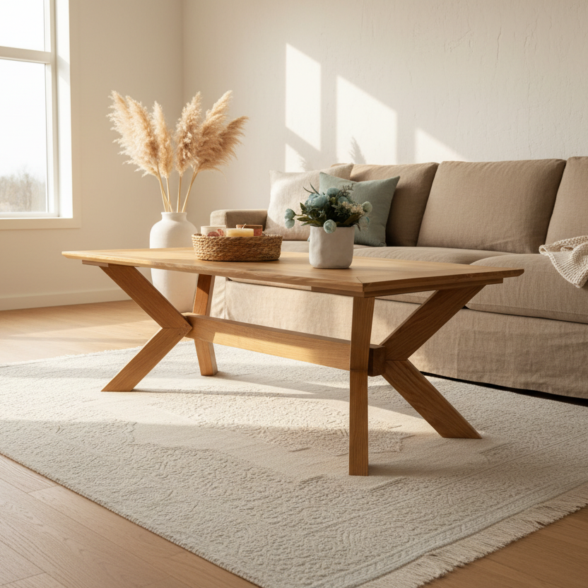 MONACO | שולחן סלון מעץ מלא בעיצוב ייחודי