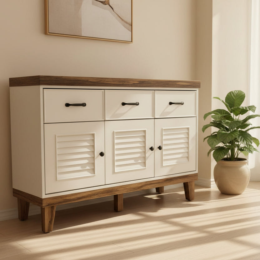 MONIK | שידת אחסון מודרנית עם מגירות רחבות ורגלי עץ - 120 ס״מ - שידה