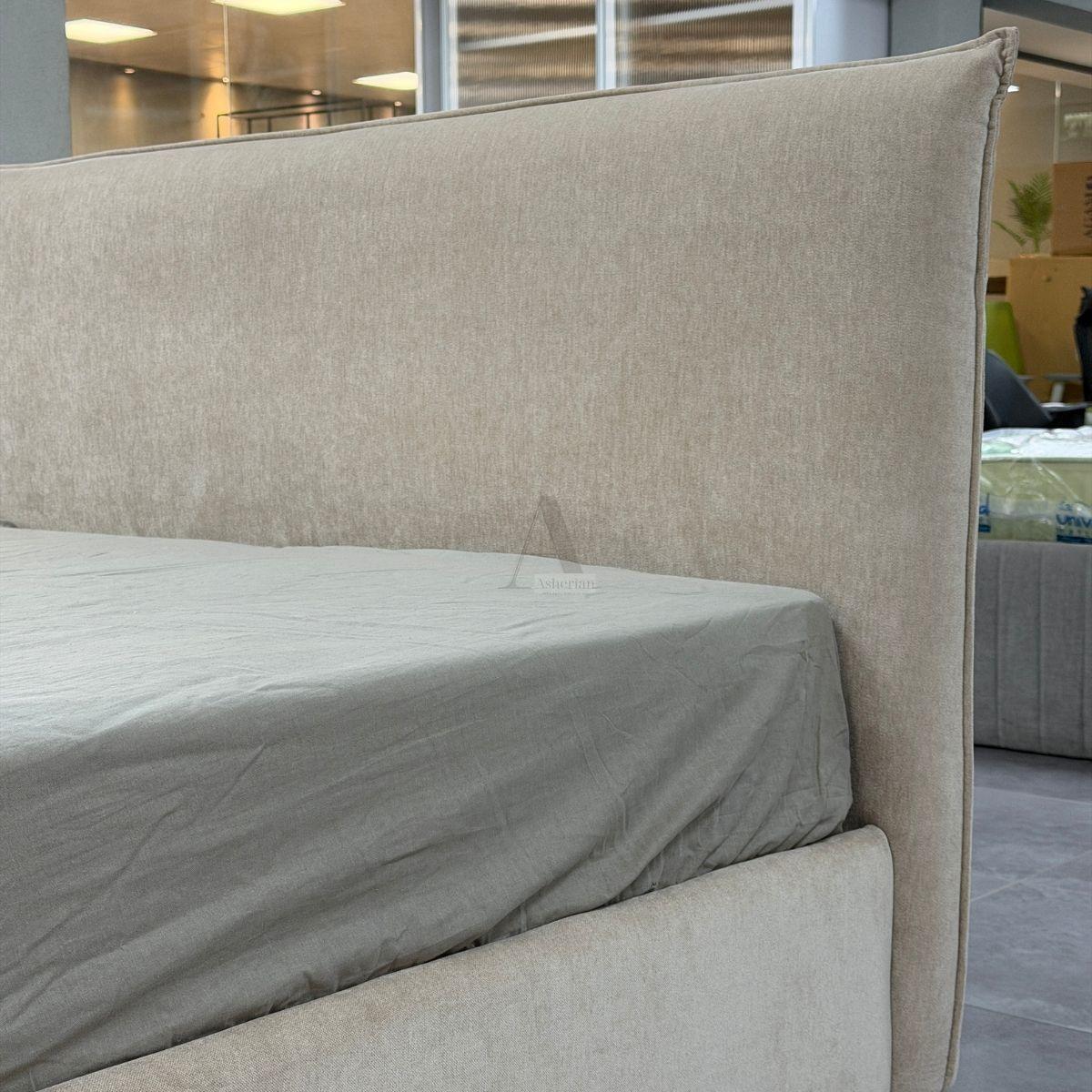 GAYA DOUBLE | מיטה זוגית מעוצבת עם ארגז מצעים בריפוד בד אריג