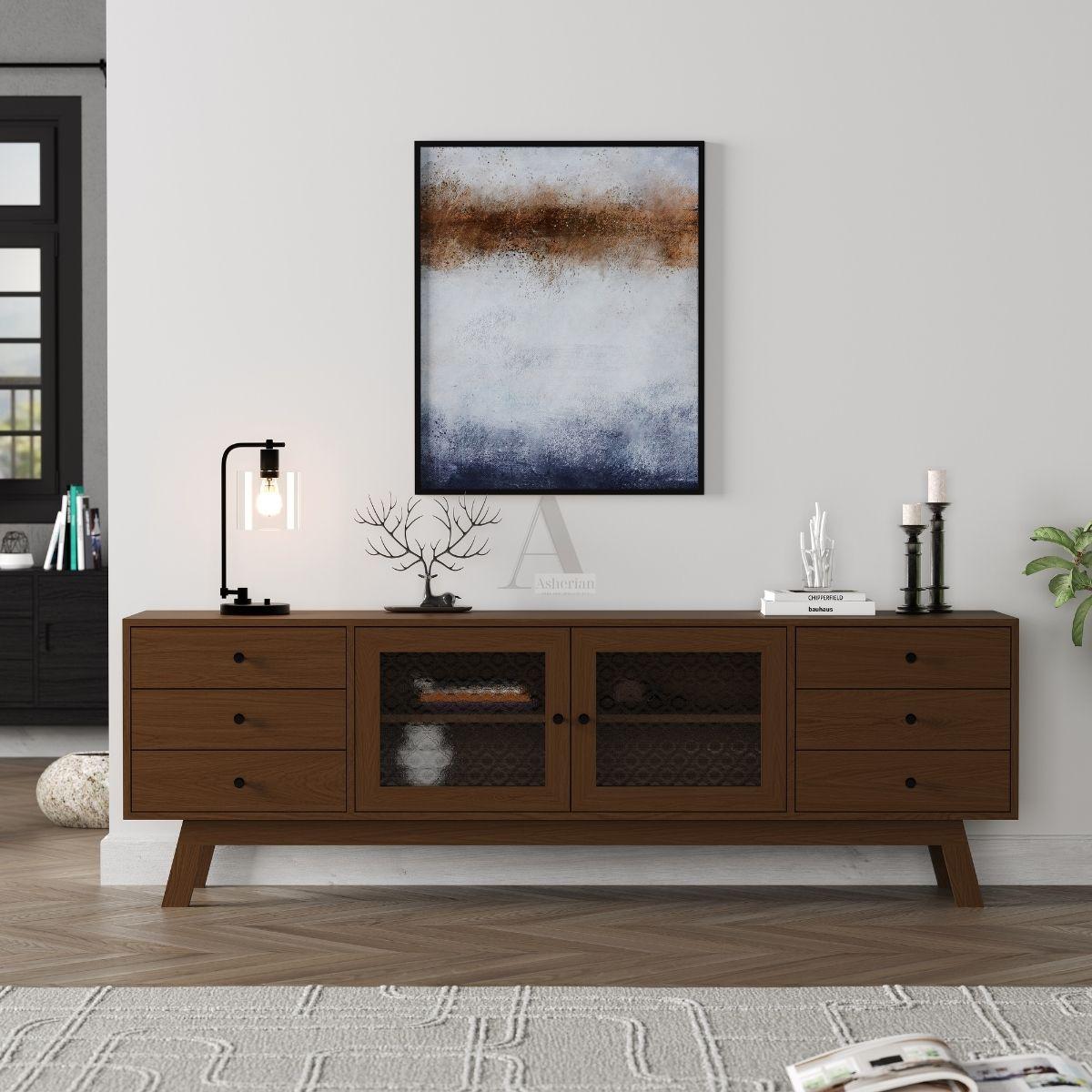 NANNY | מזנון רטרו־וינטאג׳ עם מגירות וזכוכית סבתא - 200 ס״מ