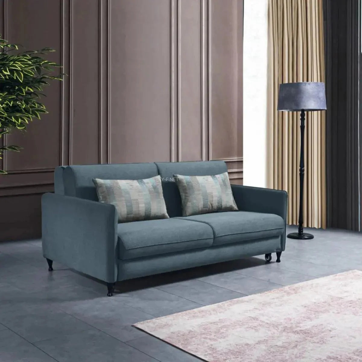 Napoli | ספה דו מושבית איכותית נפתחת למיטה זוגית - ג׳ינס   - אשריאן | ASHERIAN