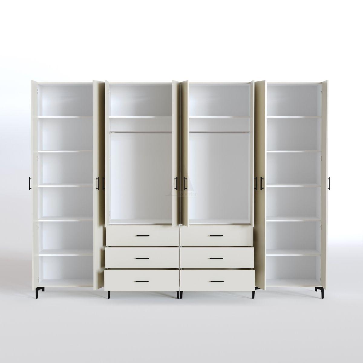 NEVO | ארון דלתות פתיחה מסנדוויץ’ עם מגירות ובמה