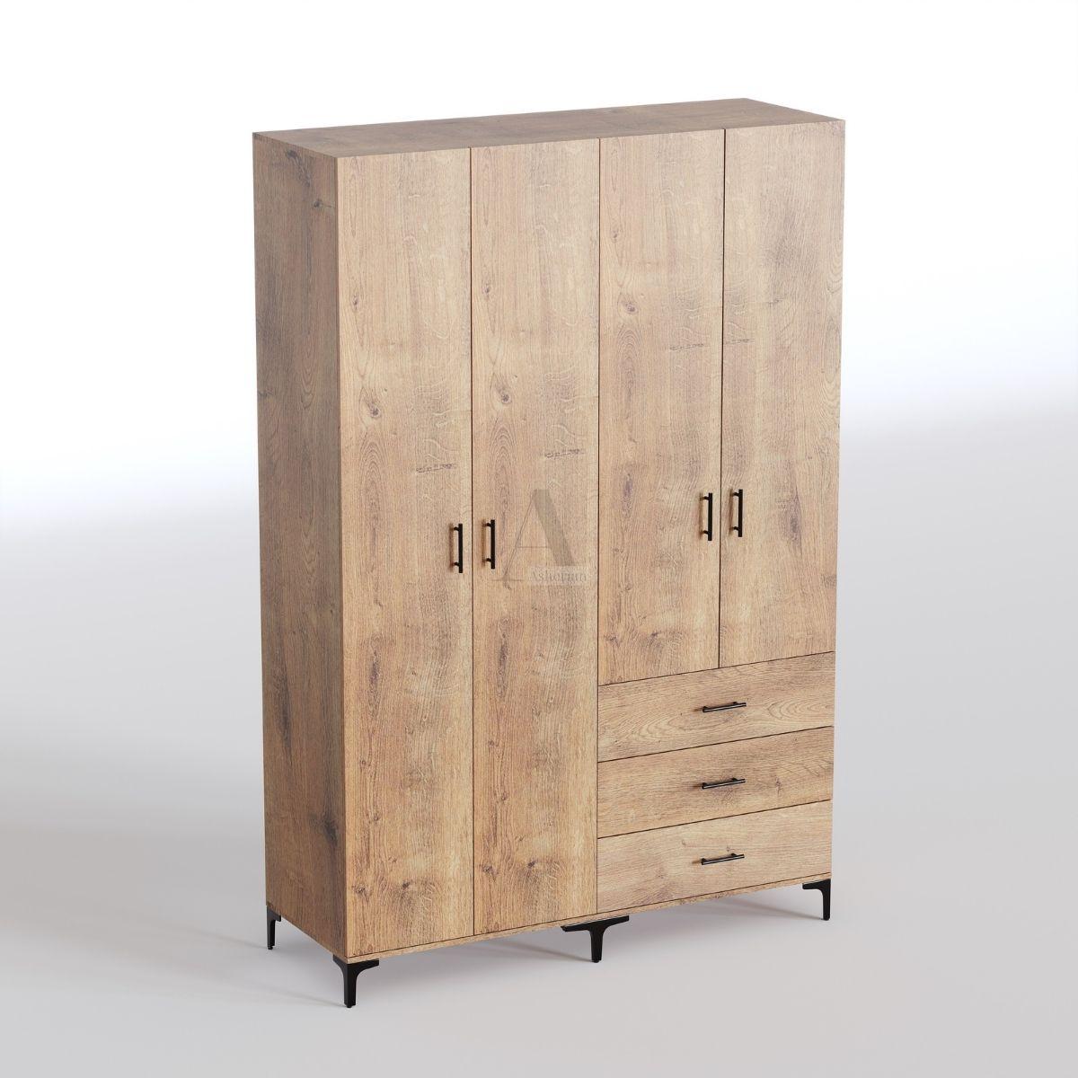 NEVO | ארון דלתות פתיחה מסנדוויץ’ עם מגירות ובמה - 160 ס״מ - 4