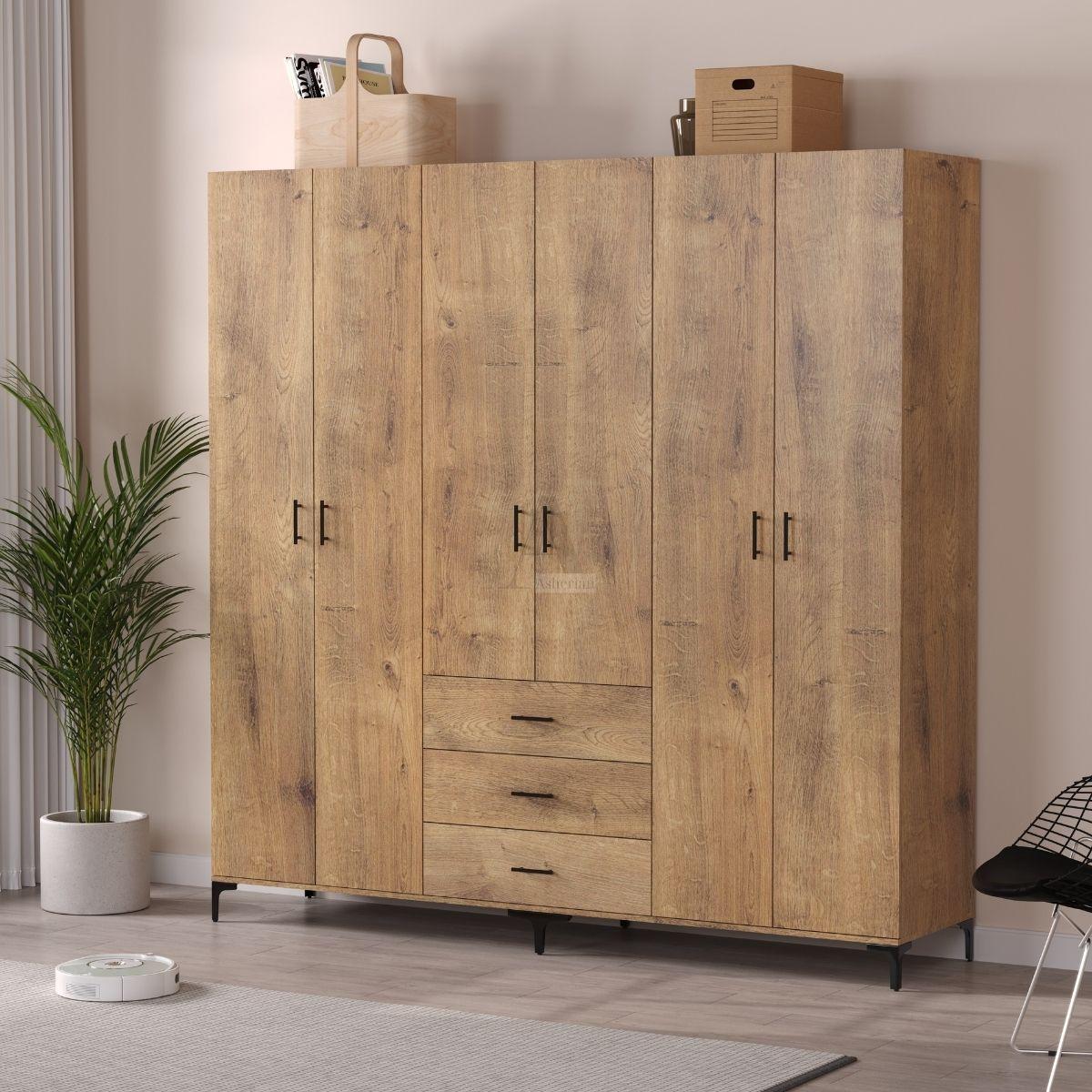 NEVO | ארון דלתות פתיחה מסנדוויץ’ עם מגירות ובמה