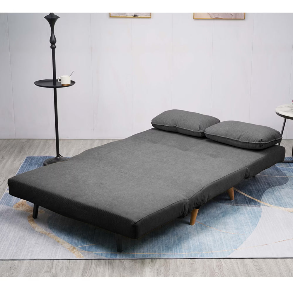 NINA DUO | ספה דו מושבית נפתחת למיטה עם רגלי עץ