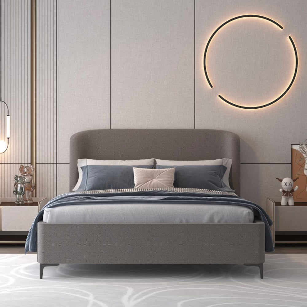 NONA | מיטה זוגית עם ארגז מצעים בבד בוקלה