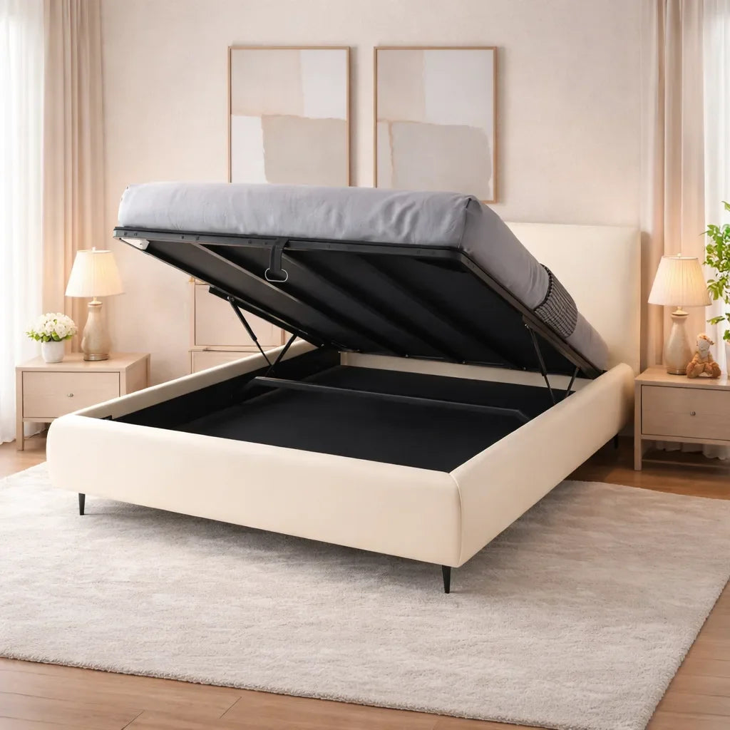 NORA | מיטה זוגית עם ארגז בעיצוב נורדי