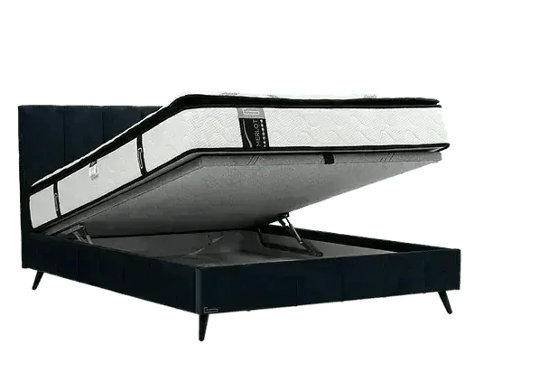 OMEGA | מיטה מרופדת בעיצוב נקי עם ארגז מצעים נסתר GENESIS -    - אשריאן | ASHERIAN