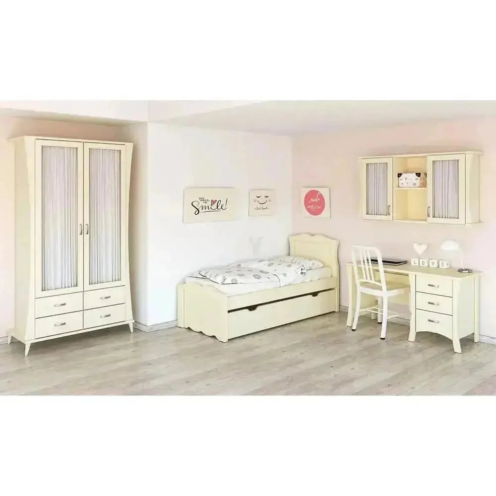 NOA | פינת עבודה לילדים עם שולחן כתיבה וכוורת עם זכוכית וילון -    - אשריאן | ASHERIAN