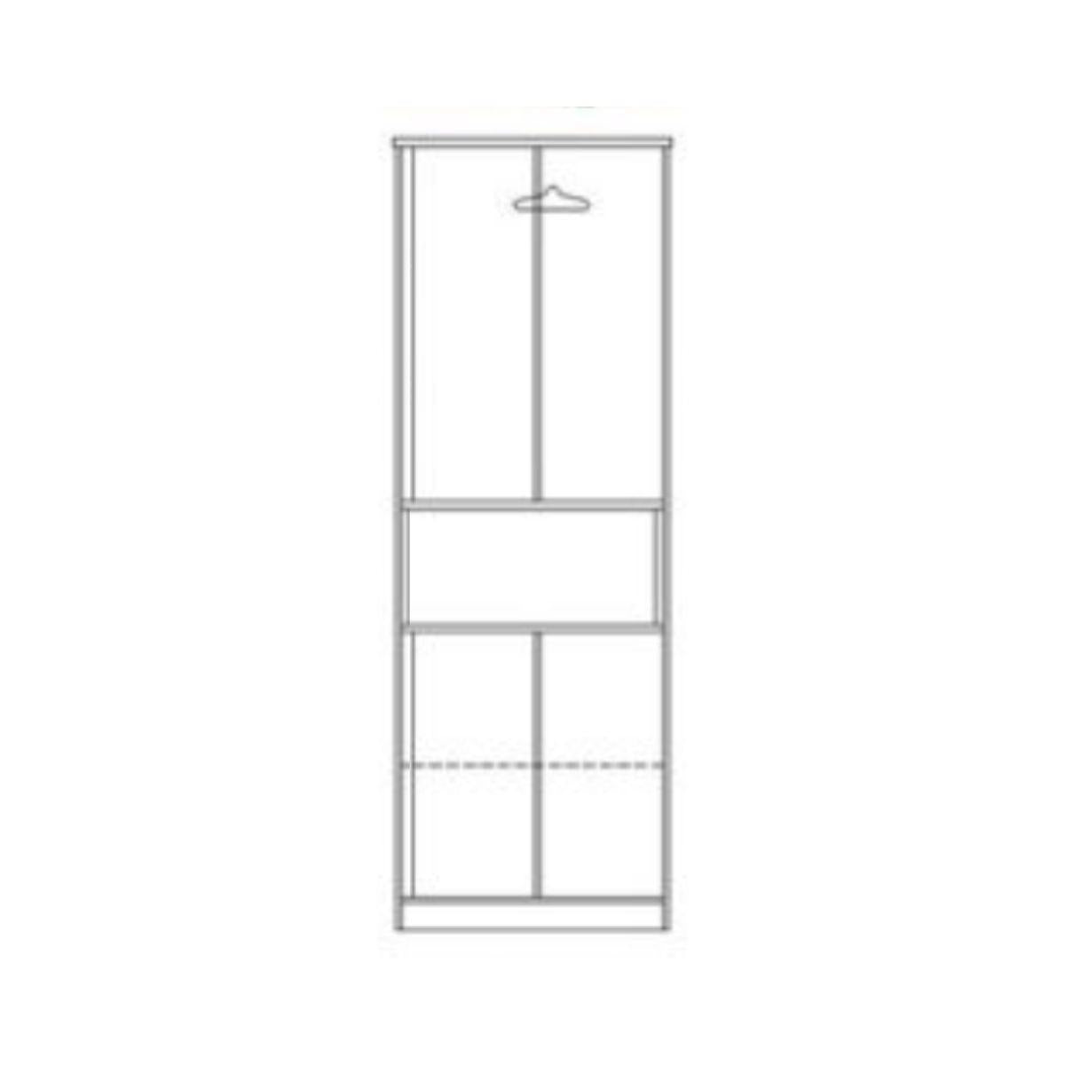 RETRO | ארון מעוצב עם דלתות זכוכית סבתא ונישה פתוחה - פתיחה