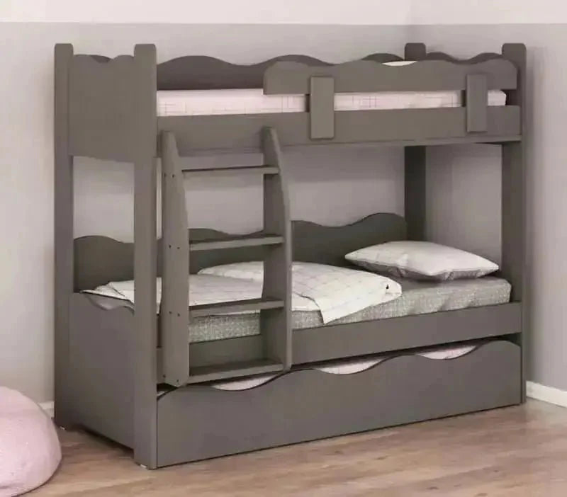 RONI | מיטת קומותיים מעוצבת עם מיטת חבר נפתחת -    - אשריאן | ASHERIAN