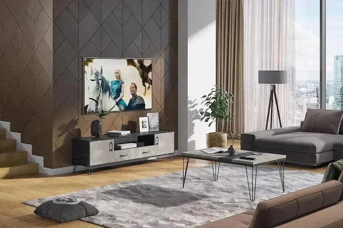 Seoul | סט מזנון ושולחן בעיצוב מודרני לסלון -    - אשריאן | ASHERIAN