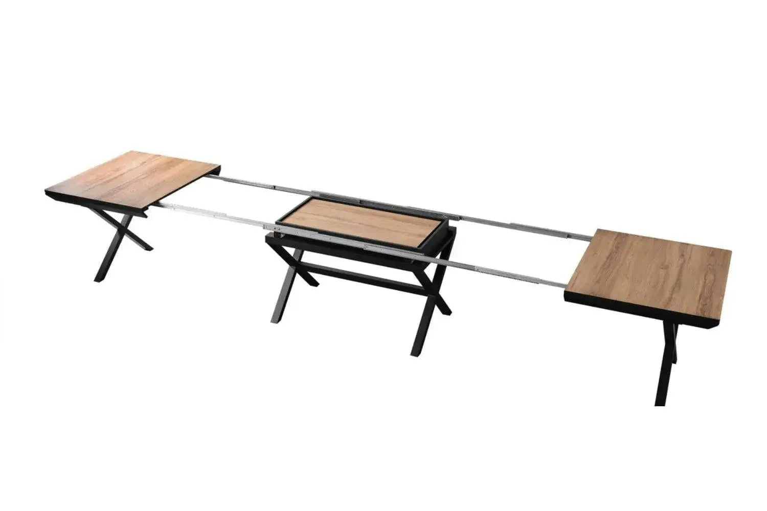 EXPRESS | שולחן אוכל איכותי ופונקציונאלי נפתח ל- 4.80 מ׳ עם 6 הגדלות ורגלים מתפצלות -    - אשריאן | ASHERIAN