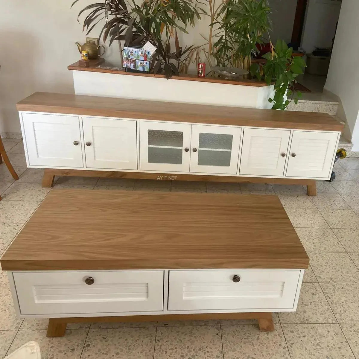 SKY | סט מזנון עם שולחן לסלון בעיצוב וינטאג' ייחודי -    - אשריאן | ASHERIAN