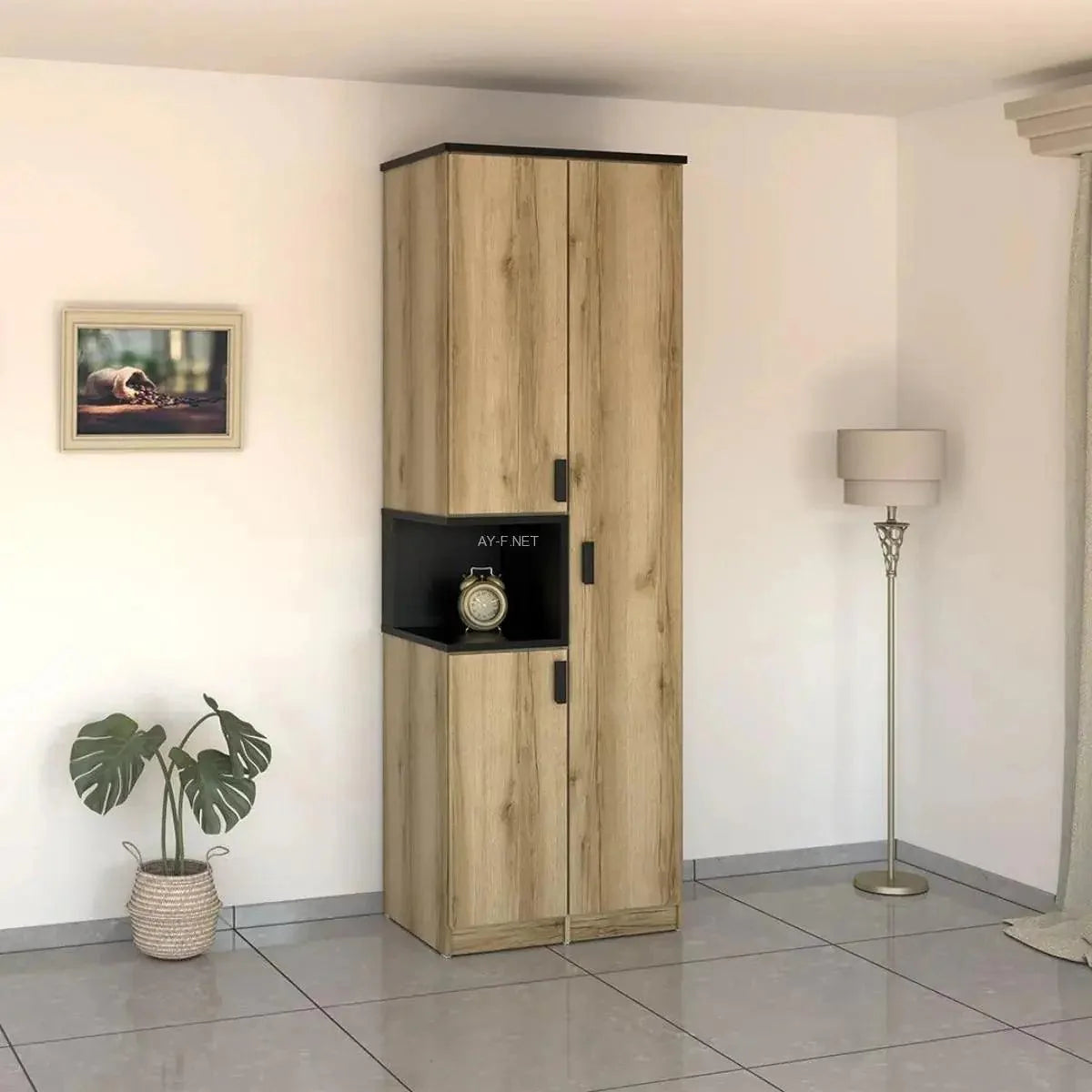 Space 2 | ארון 2 דלתות עם נישה ברוחב 80 ס"מ - 80 ס״מ - 2 דלתות   - אשריאן | ASHERIAN