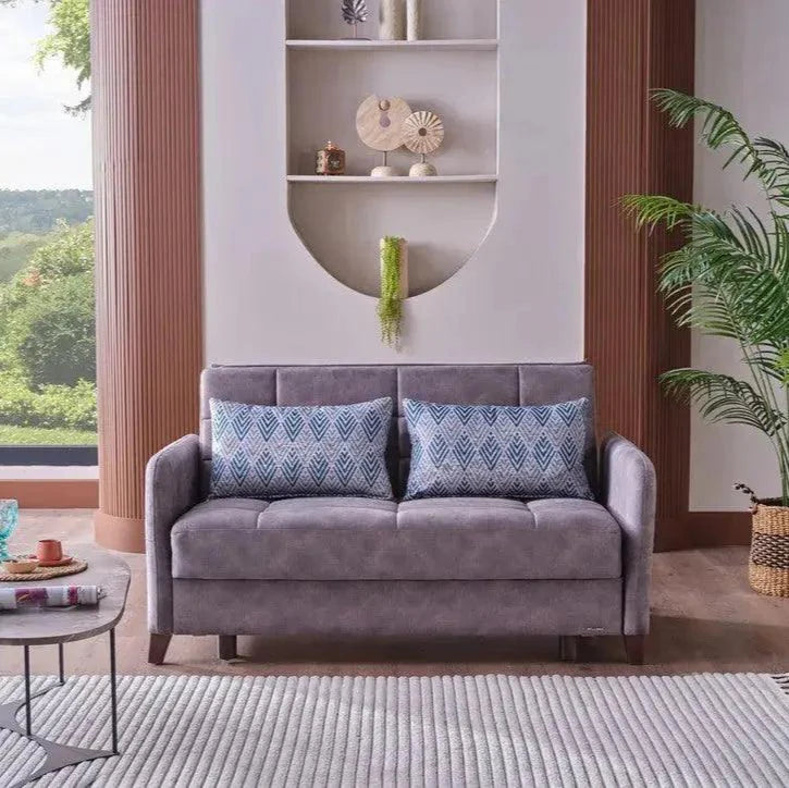 Tango | ספה דו נפתחת למיטה זוגית עם אחסון - אפור   - אשריאן | ASHERIAN