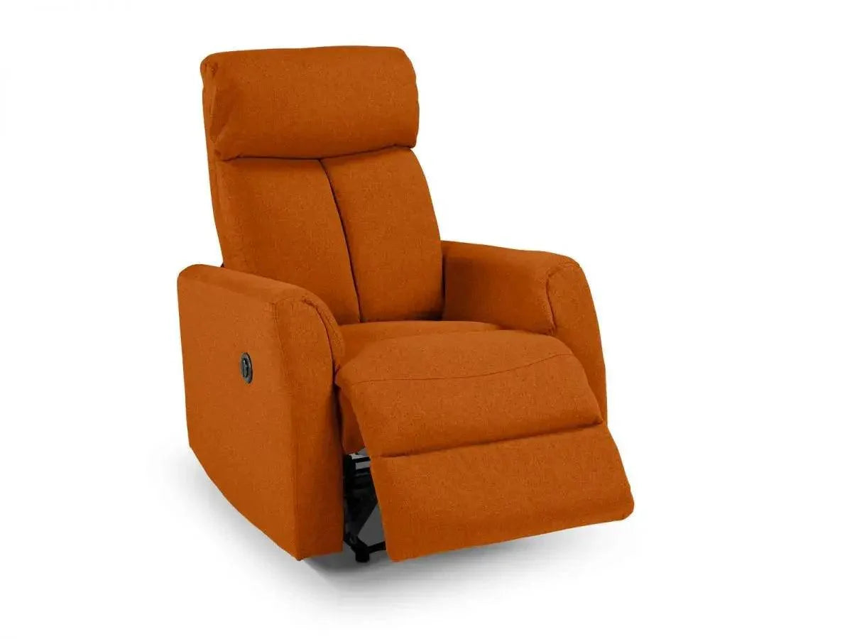 TENERIFE | כורסת טלויזיה חשמלית מבד טנריף ד״ר גב - חשמלי כתום  - אשריאן | ASHERIAN