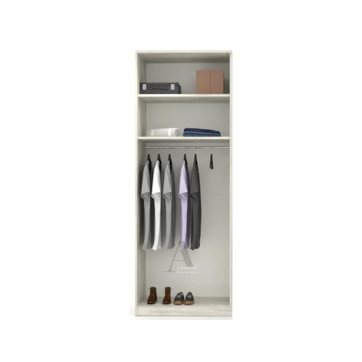 ארון פתיחה 2 דלתות מדפים ותליה