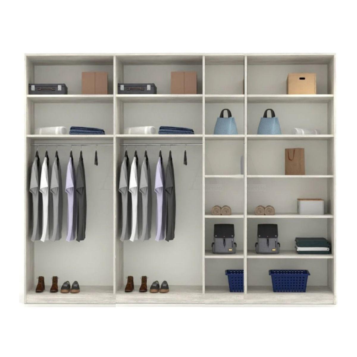 ארון 7 דלתות פתיחה מדפים ותליה מאורגן ומסודר