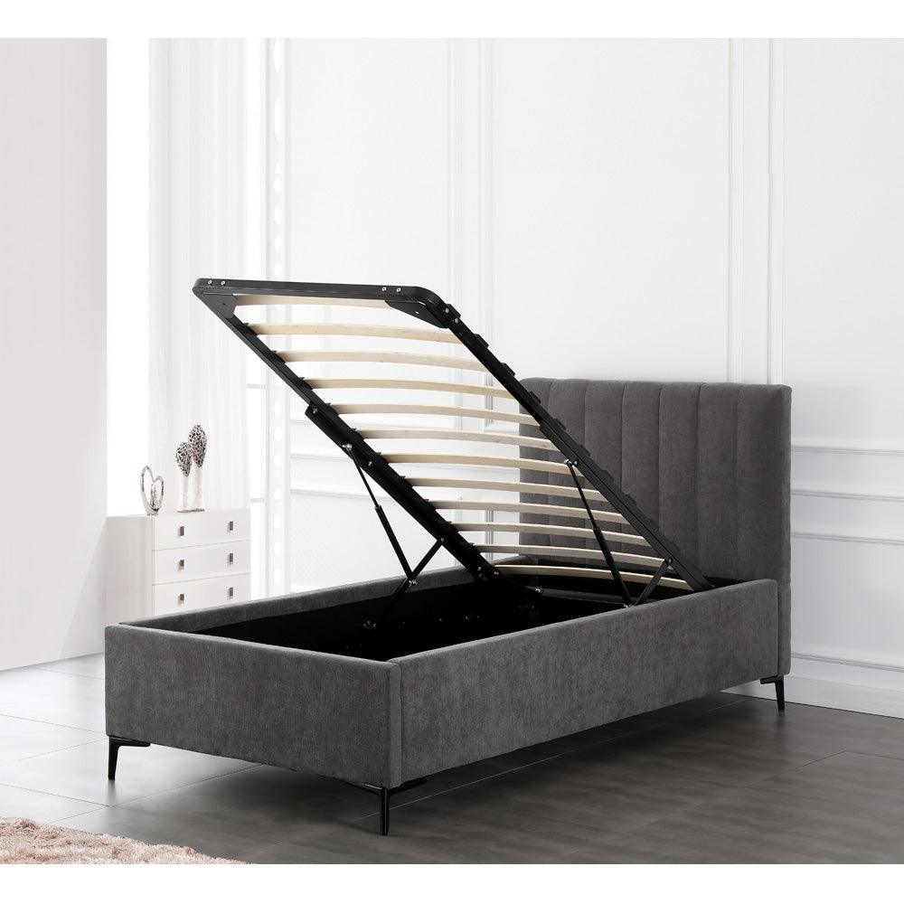 Yoga | מיטת יחיד מרופדת במראה נקי עם ארגז מצעים -    - אשריאן | ASHERIAN