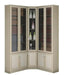 K96 | ספריה פינתית מעוצבת במידה 140/140 ס"מ עם דלתות זכוכית - אשריאן | ASHERIAN