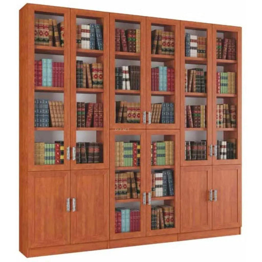 אודם | ארון ספרי קודש מעץ סנדוויץ' עם 6 דלתות ברוחב 2.40 מ' - אשריאן | ASHERIAN