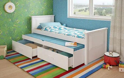 Neptune | מיטת ילדים מעוצבת עם מיטת חבר. מגירות ומזרנים במתנה רהיטי עין חרוד - אשריאן | ASHERIAN