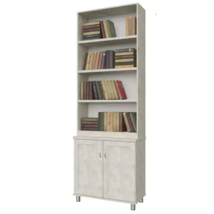פאר | ארון ספרים 2 דלתות איכותי עם במה מעץ סנדוויץ' - אשריאן רהיטים - אשריאן | ASHERIAN
